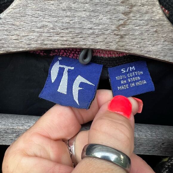 Vintage 90s ITF neon southwestern Aztec stripe woven tapestry jacket - Picture 7 of 9